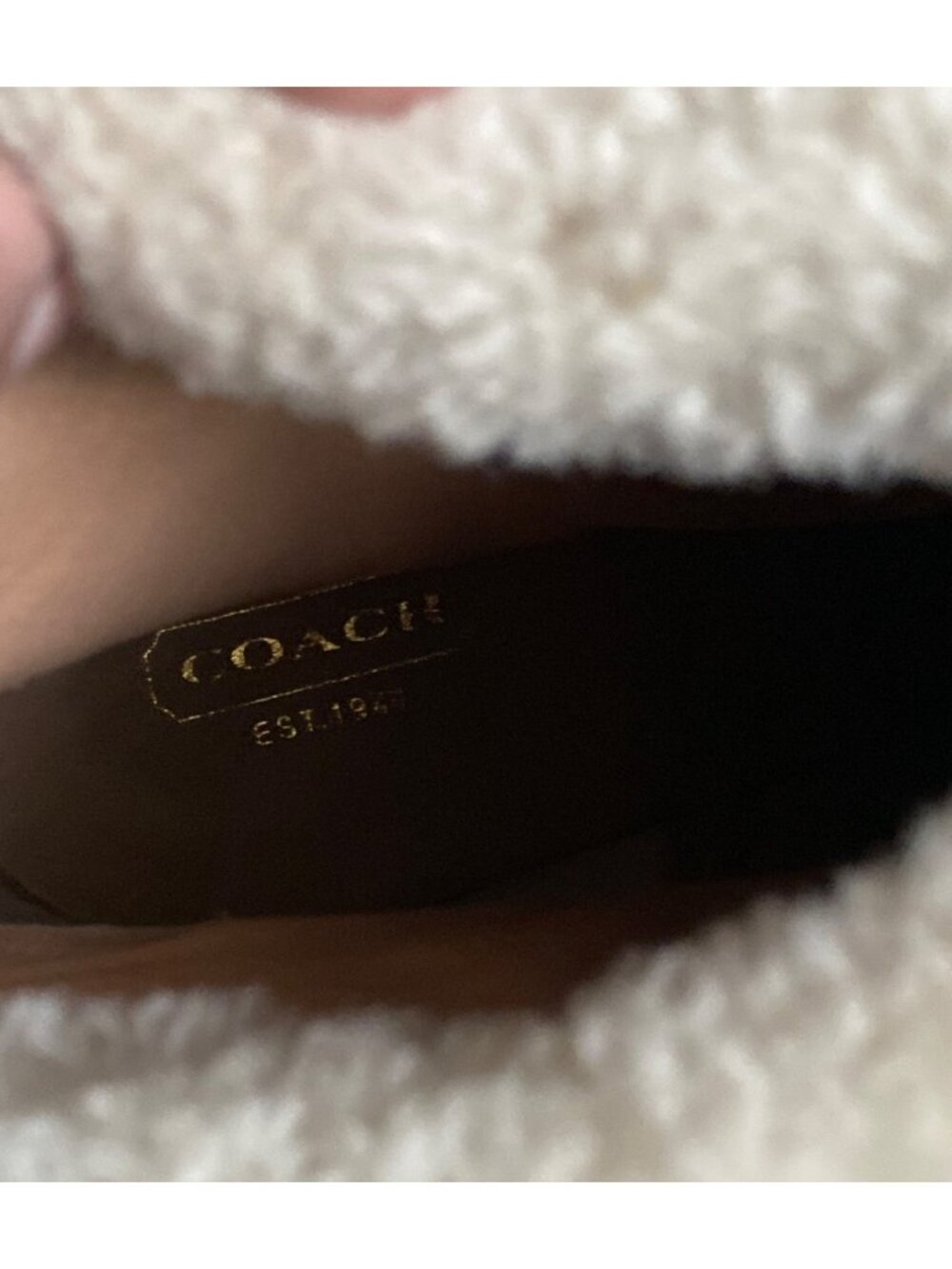 Coach Apple A7019 Leather Shearling Platform Ankle Boots Tan Size 11B - Picture 11 of 14